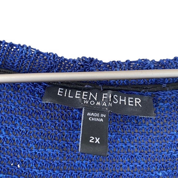PLUS Eileen Fisher Linen & Cotton Blend Beautiful Blue Lightweight Tunic Size 2X - Picture 3 of 7